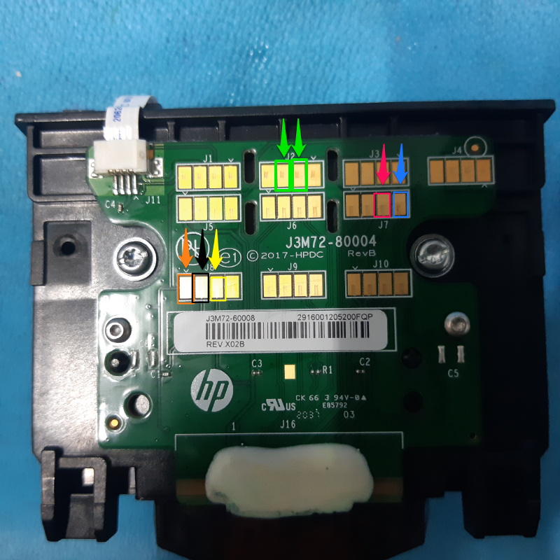 HP 8710 8610 8600 8210 8100 잉크젯 헤드 접지-printhead-missing